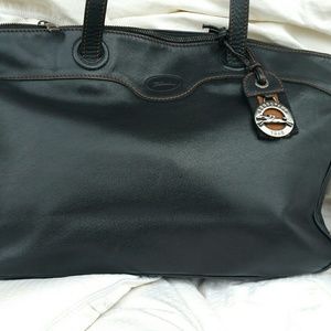 Longchamp black leather tote
